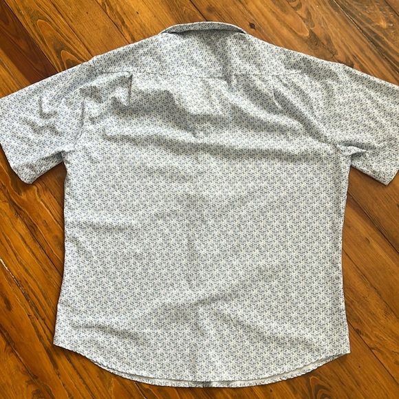 Rugby Ralph Lauren Polo Short Sleeve Button Down Shirt Blue Geometric Size XL - Picture 7 of 10